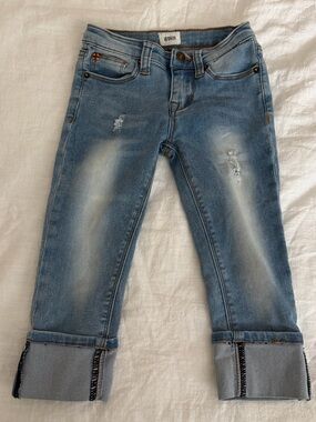 Hudson Distressed Cuffed Light Wash Jeans Adjustable Waist 5 Excellent